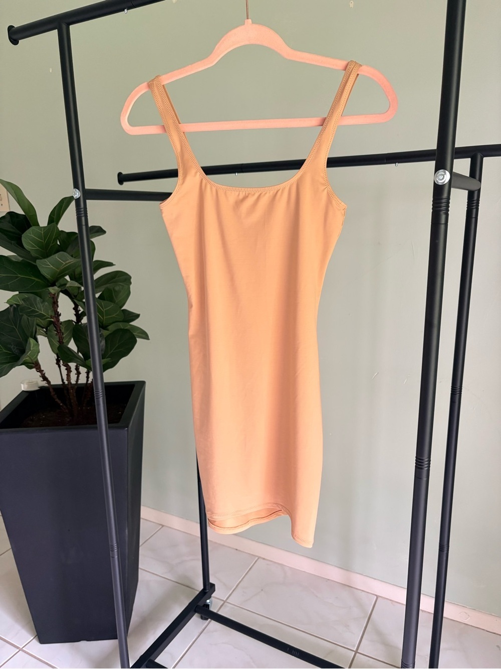 NWT Skims Signature Swim Tank Dress Size Mini Ochre Nude Cover-up | Small S - Picture 9 of 10
